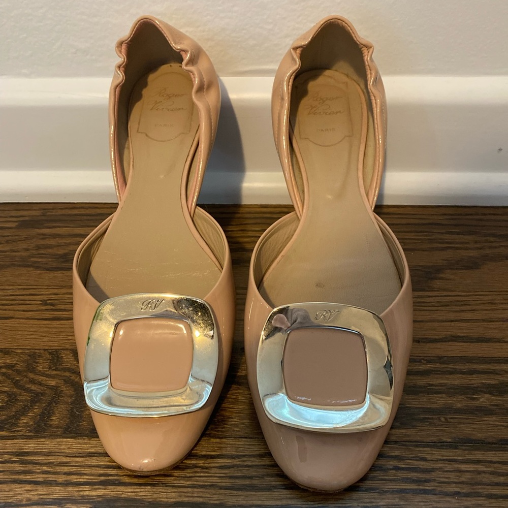 ROGER VIVIER D'orsay Flat blush size 38 size 7.5 EUC